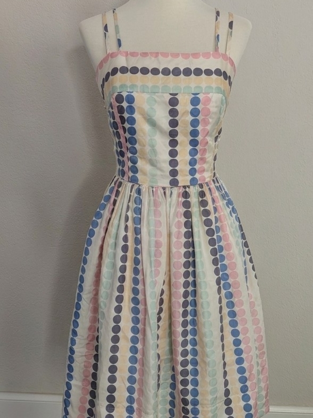 Anthropologie Pastel Polka Dot Midi Dress